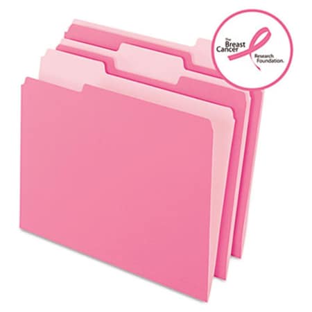 Pendaflex Two-Tone File Folders- 1/3 Cut- Top Tab- Letter- Pink/Light Pink- 100/Box PE31803